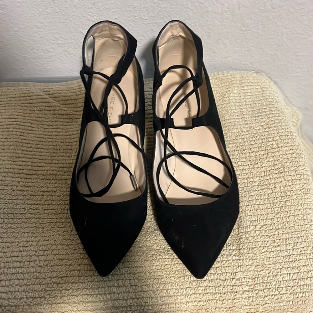 Marc Fisher tie up wedges